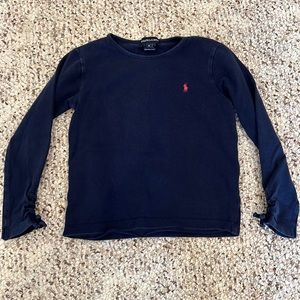 Girls navy Ralph Lauren top
